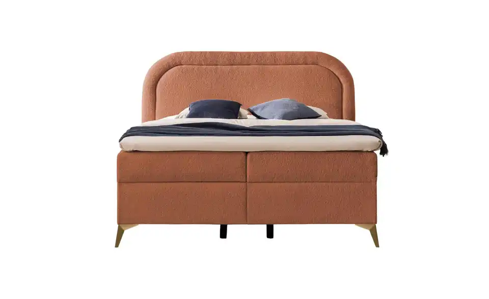 S-STYLE Boxbett Sonna mit Bettkasten, Bouclé-Stoff, Frontansicht