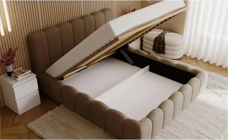 Polsterbett Smile mit Stauraum, geöffnet