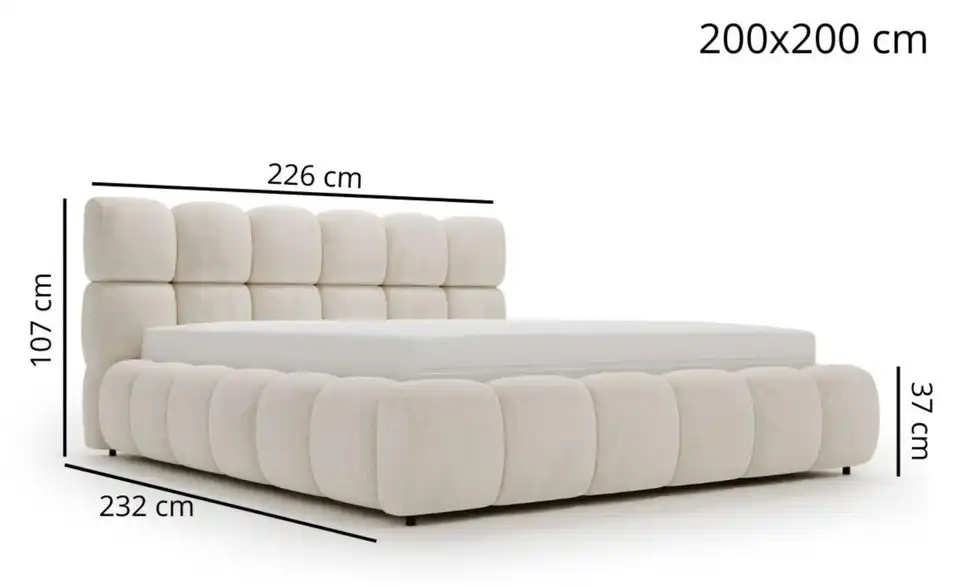 Polsterbett, Bemaßung