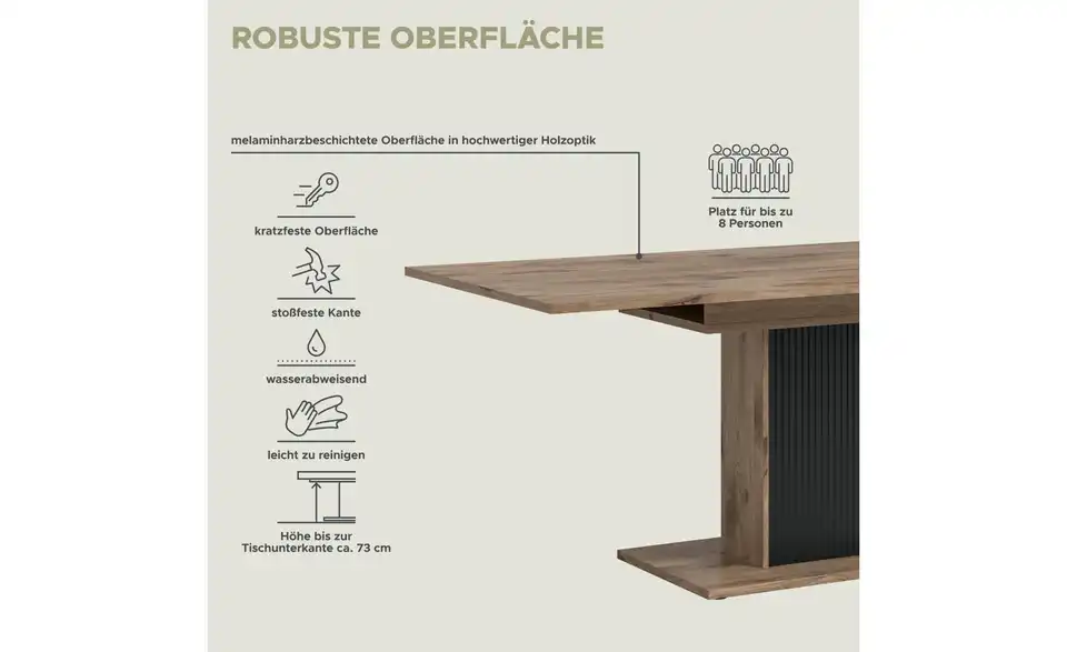 Esstisch, Bild mit Text
