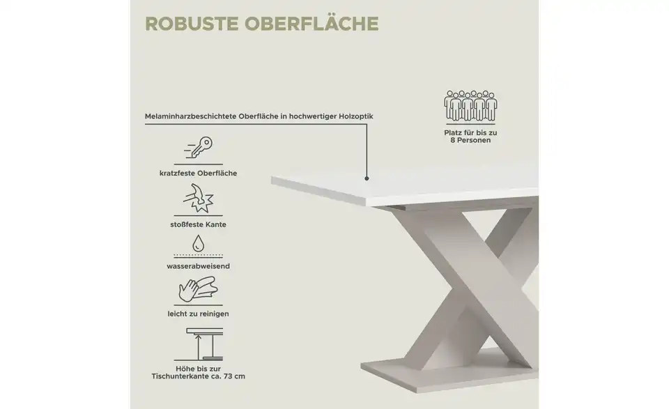 Esstisch, Bild mit Text