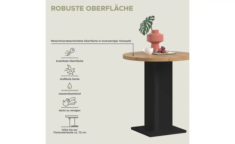 Esstisch, Bild mit Text