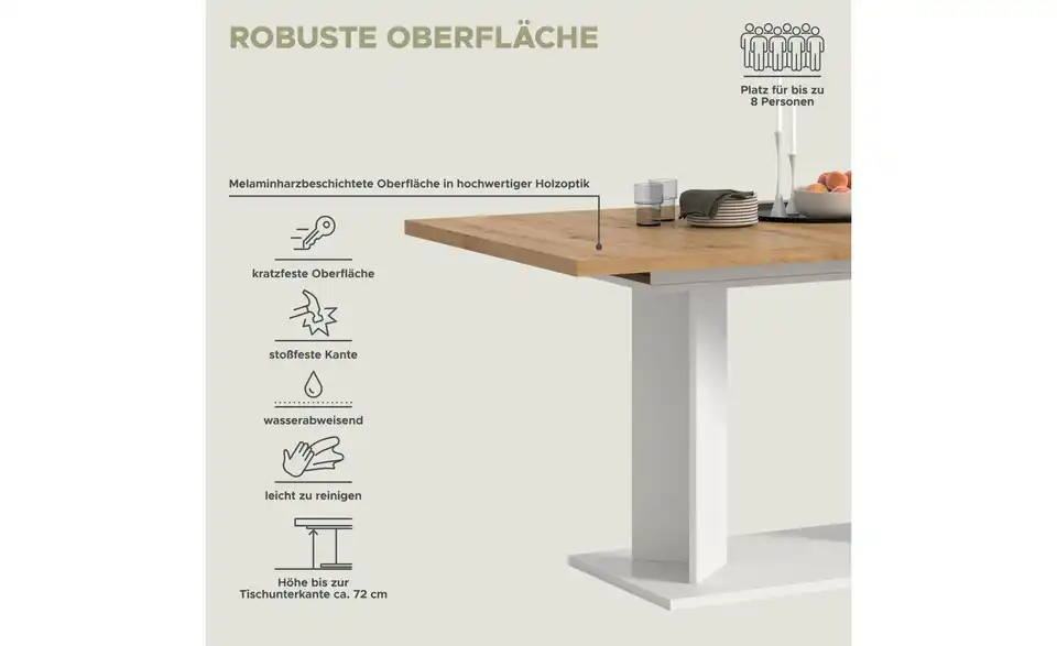 Esstisch, Bild mit Text