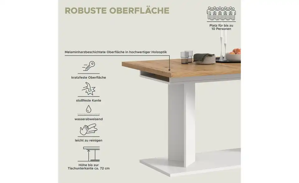 Esstisch, Bild mit Text