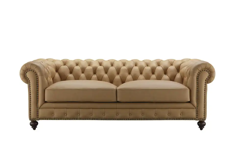 uno Ledersofa Chesterfield, Frontansicht