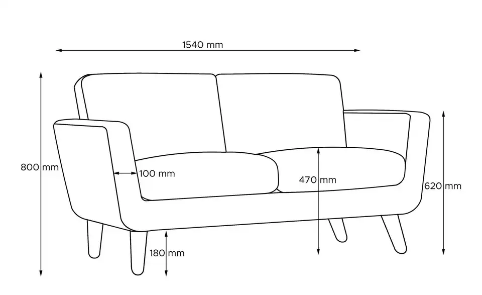 KONSIMO Einzelsofa Tagio, Bemaßung