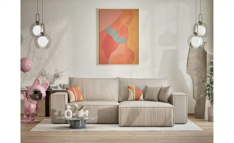 Ecksofa, in Wohnsituation