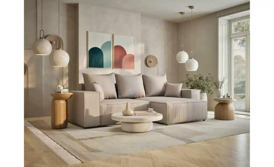 Ecksofa, in Wohnsituation