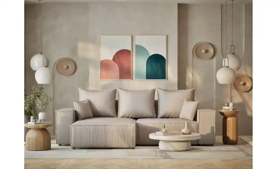 Ecksofa, in Wohnsituation