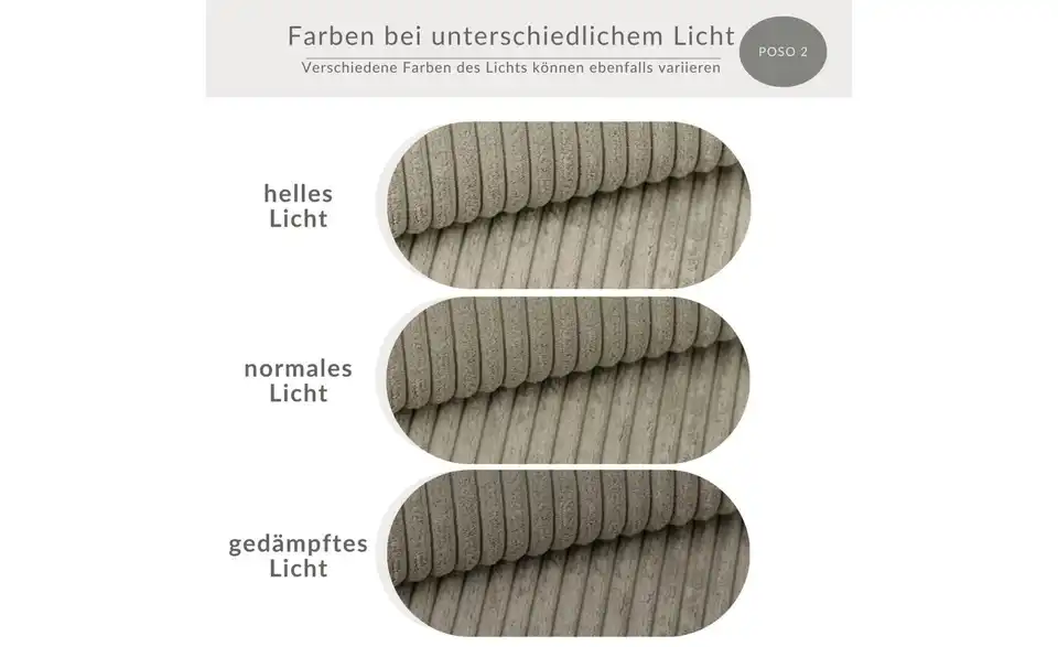 Ecksofa, Bild mit Text