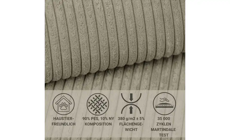 Ecksofa, Bild mit Text