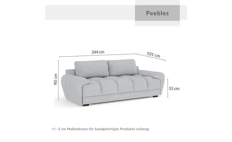 Einzelsofa Peebles, Bemaßung