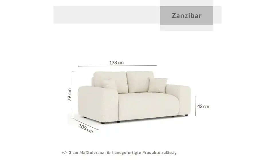 Einzelsofa, Bemaßung