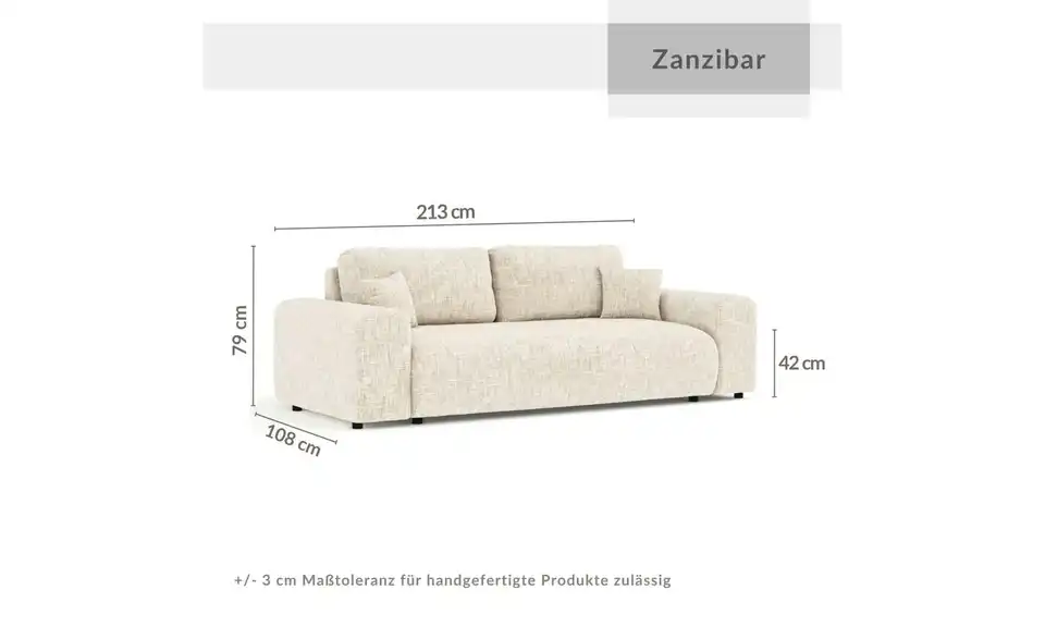 Einzelsofa, Bemaßung