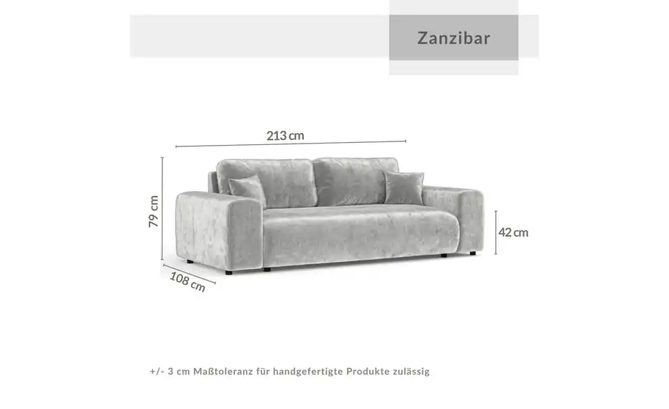 Einzelsofa, Bemaßung