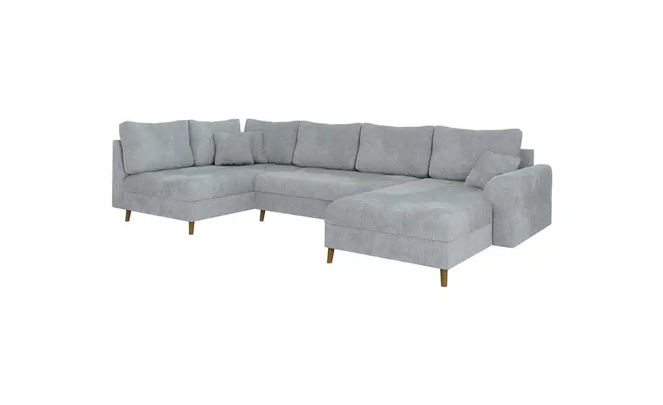 Wohnlandschaft mit Hocker, Bild mit Text