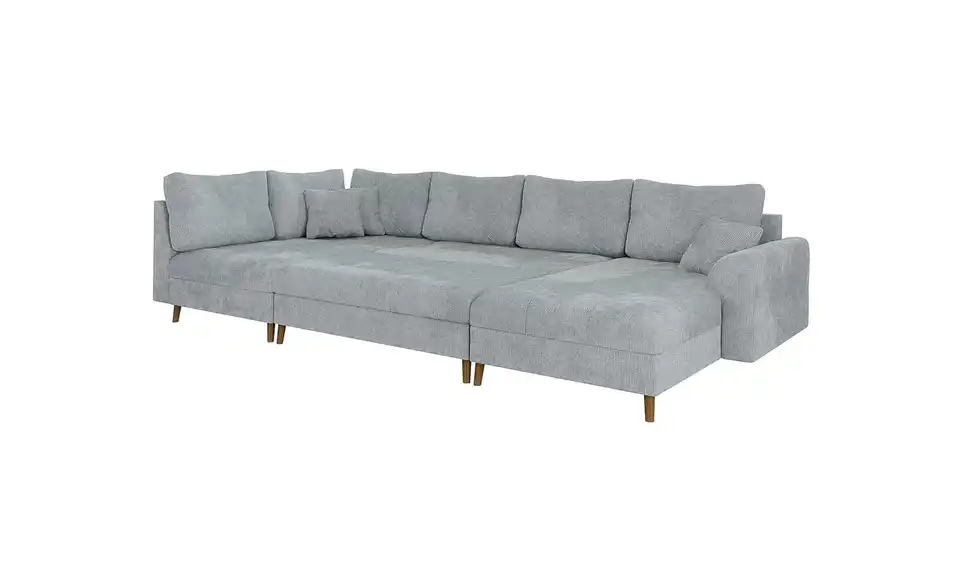 Wohnlandschaft mit Hocker, Bild mit Text