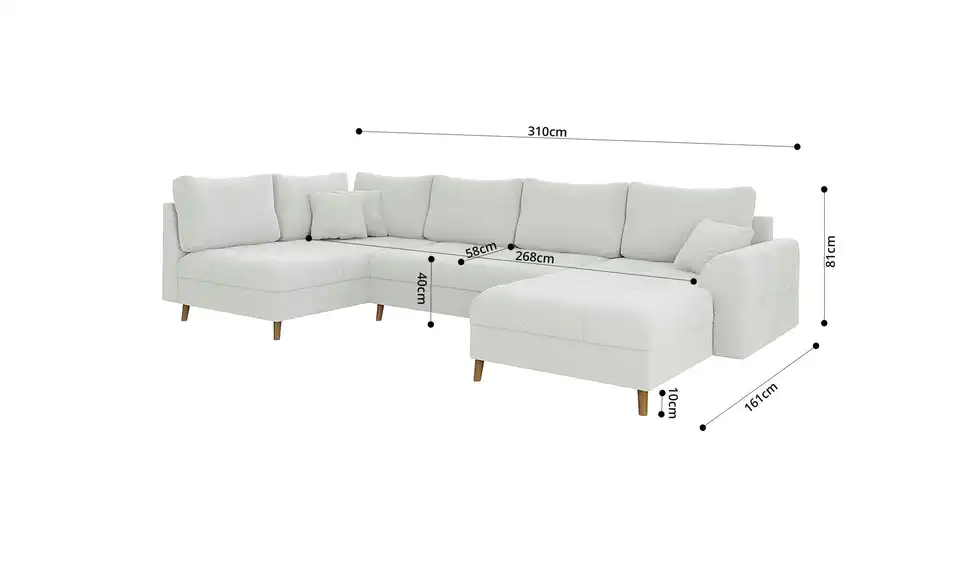 S-STYLE Wohnlandschaft Lars, Bemaßung