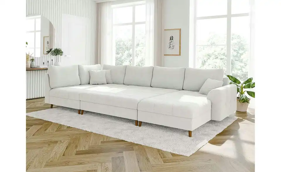 Wohnlandschaft mit Hocker, in Wohnsituation