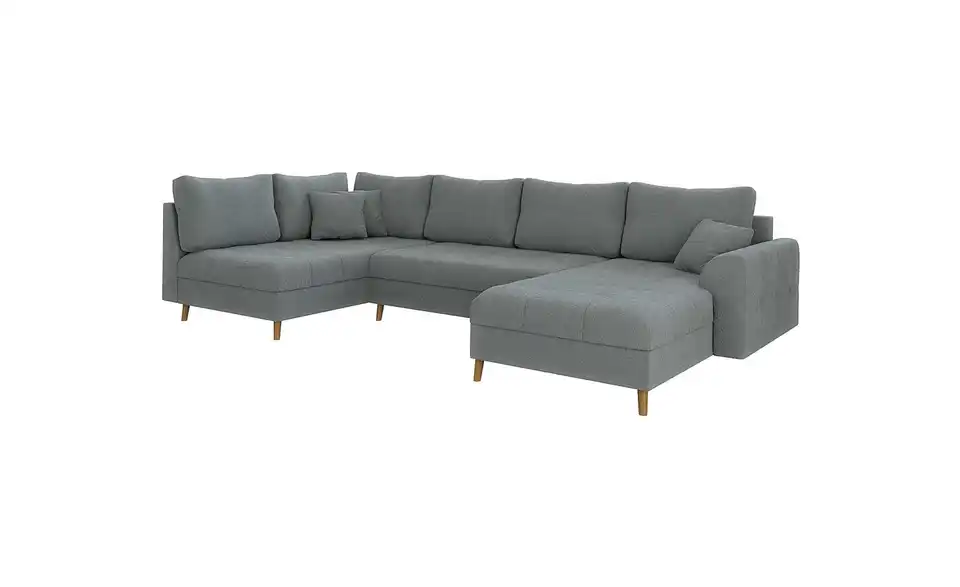 Wohnlandschaft mit Hocker, Bild mit Text