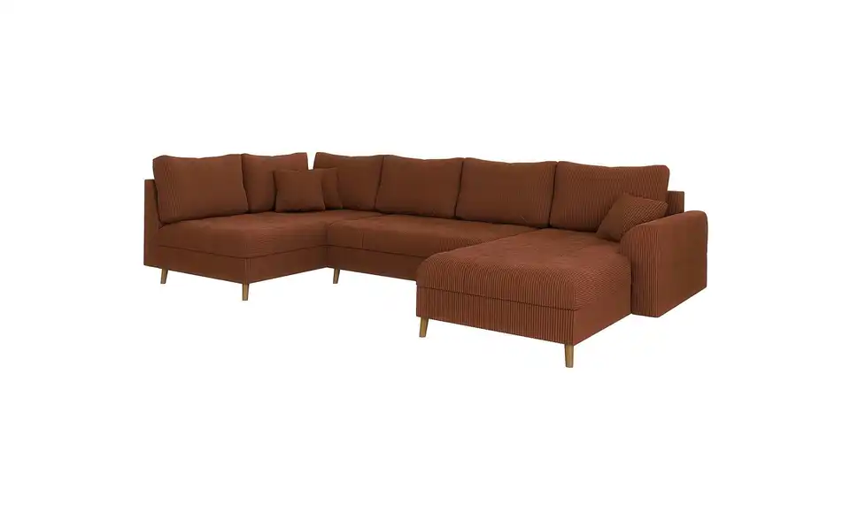 Wohnlandschaft mit Hocker, Bild mit Text