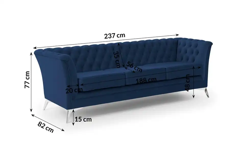 Einzelsofa, Bemaßung