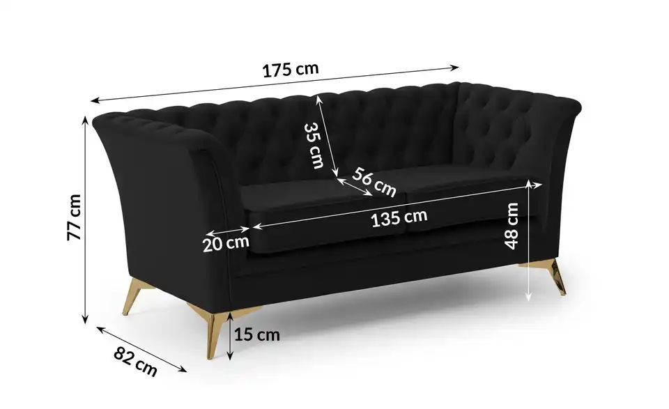 Einzelsofa, Bemaßung