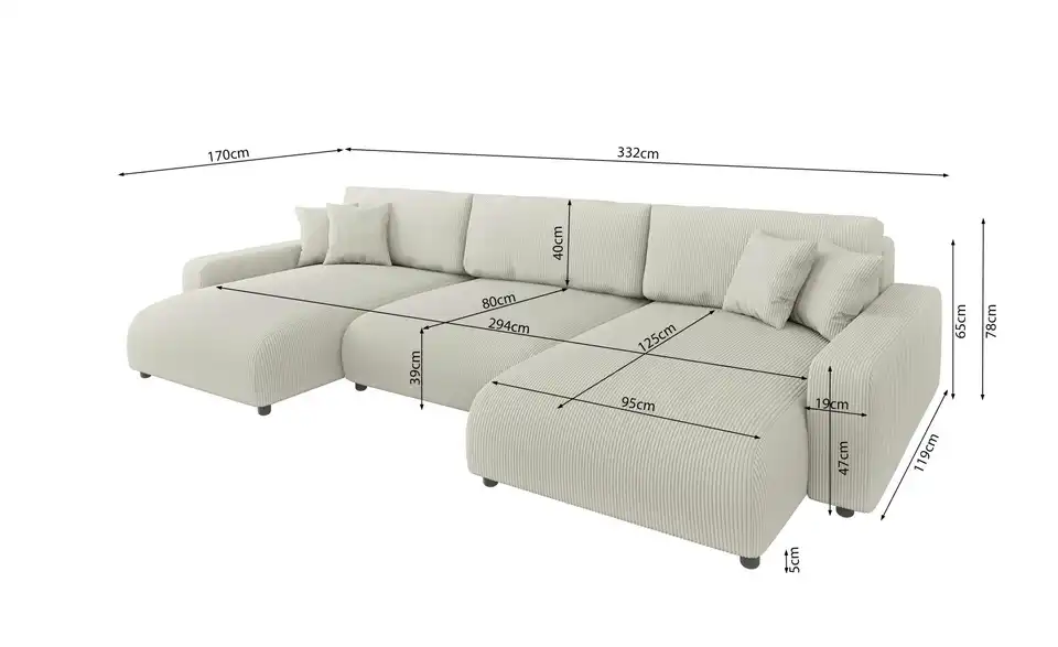 Wohnlandschaft, Bemaßung