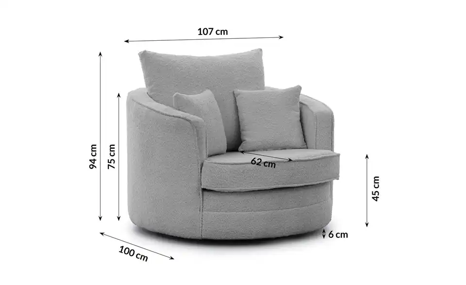 Drehsessel, Bemaßung