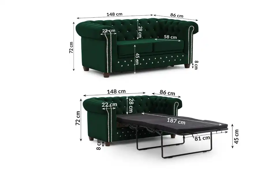 S-STYLE Einzelsofa, Bemaßung