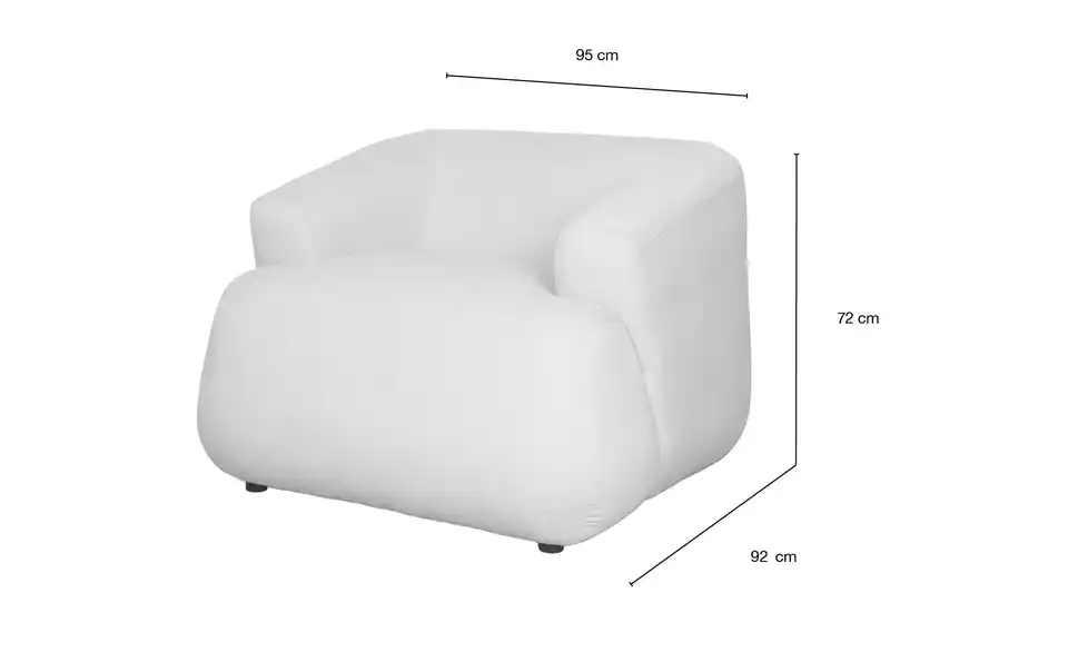 Sessel Enna, Bemaßung