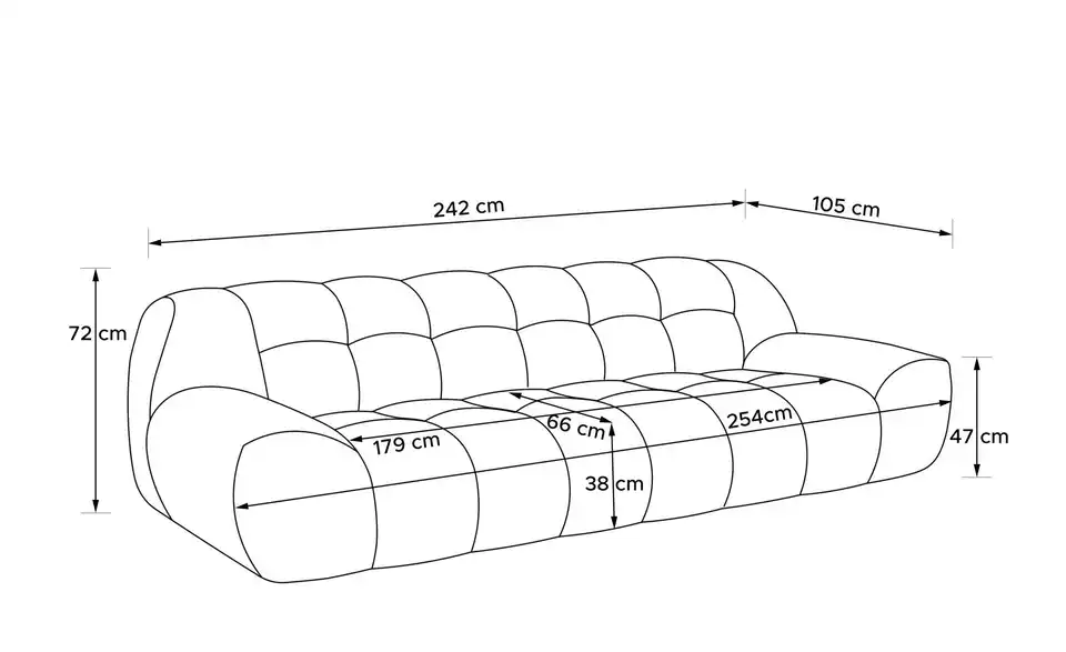 KONSIMO Polstermöbel 4er-Set, Bemaßung