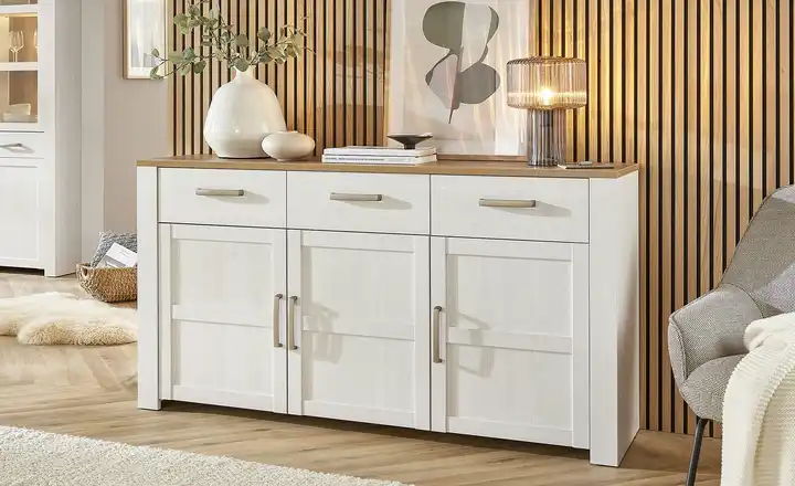 Sideboard Bohol | Eiche (Nachbildung), Weiß