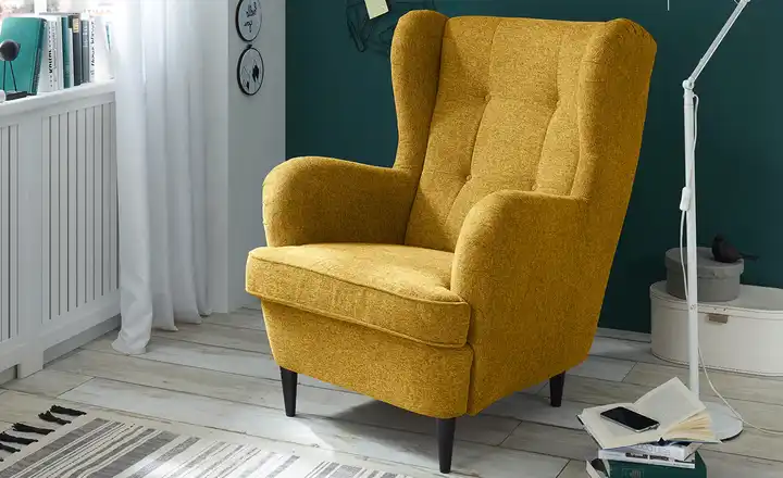 Ohrensessel Oskar | Safrangelb | Sconto