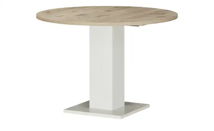 DEINE TANTE EMMA Ausziehbarer Esstisch Rund - Piano Aurelio Weiß 110 Cm