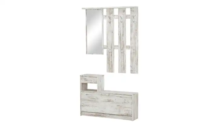 Garderobe Vera antik, Weiß, Eiche (Nachbildung)
