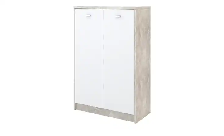 Kommode Ravenna Betonoptik, Weiß 74 cm 111,4 cm ohne Schubladen