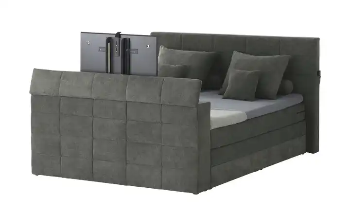 Motor-Boxspringbett Denver 6 Steingrau