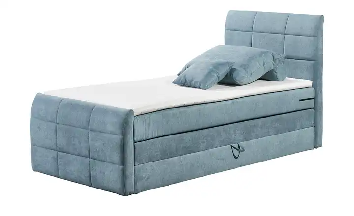 Boxspringbett Kuba 3 Denimblau 100 cm