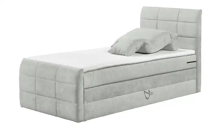 Boxspringbett Kuba 3 Hellgrau 120 cm