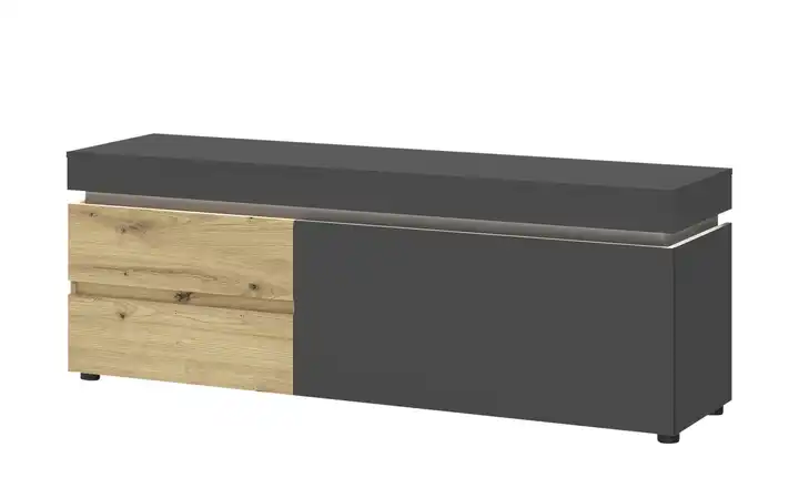 TV-Lowboard Luci Anthrazit, Eiche Artisan (Nachbildung) 151 cm