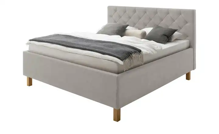 Polsterbettgestell San Remo Hellgrau 180 cm
