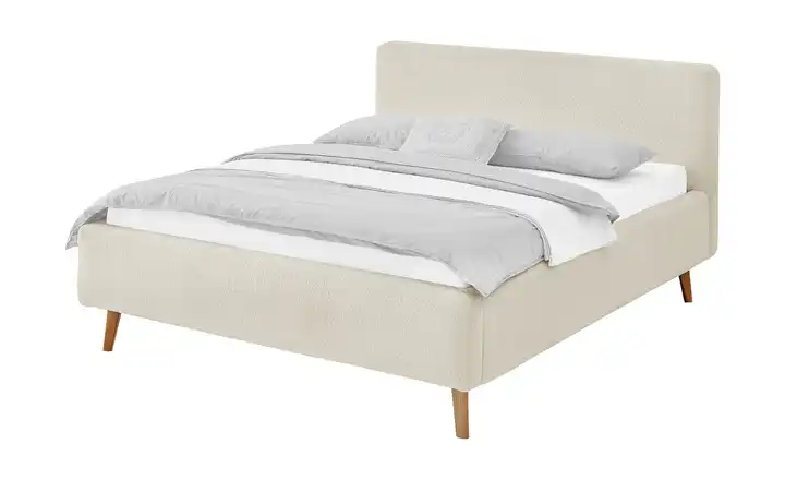 Polsterbettgestell Mattis Beige Teddy 160 cm ohne Bettkasten