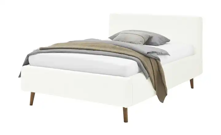 Polsterbettgestell Mattis Creme Teddy 140 cm mit Bettkasten