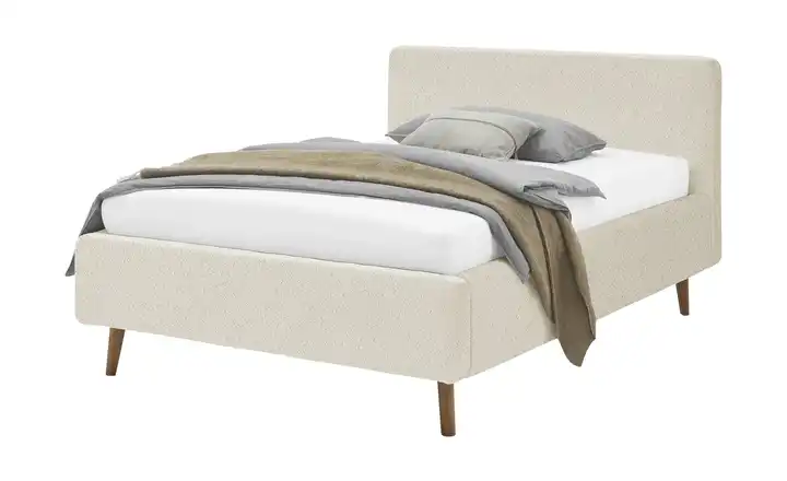 Polsterbettgestell Mattis Beige Teddy 140 cm mit Bettkasten