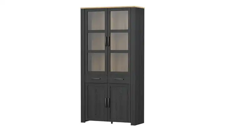 Doppelvitrine Bohol Mooreiche (Nachbildung), Eiche (Nachbildung)