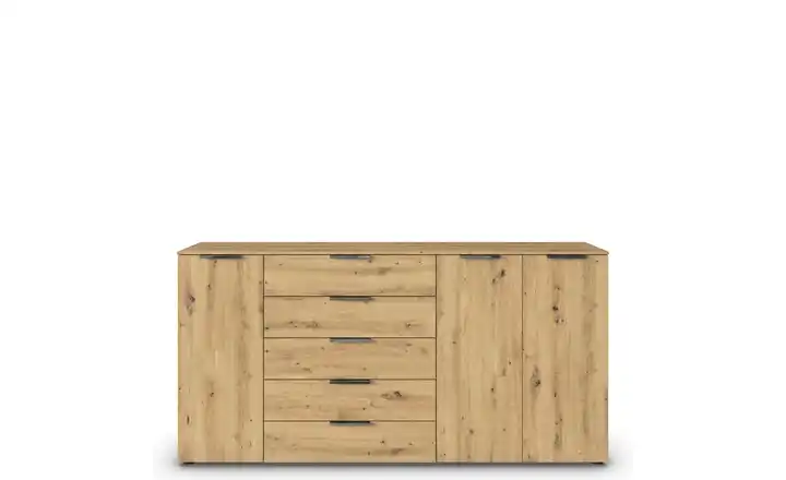 Sideboard Flipp Eiche Artisan (Nachbildung) Front: Dekor, Oberboden: Dekor verchromt