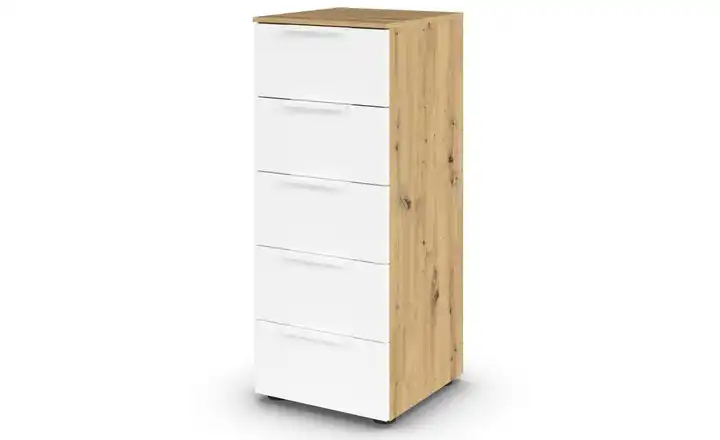 Kommode Flipp Weiß, Eiche Artisan (Nachbildung) Weiß, Eiche Artisan (Nachbildung) Front: Dekor, Oberboden: Dekor 40 cm Weiß