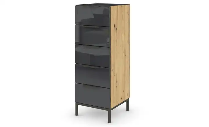 Kommode Flipp 40 cm Graphit Basaltgrau, Eiche Artisan (Nachbildung)