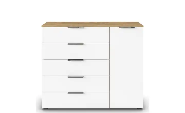 Sideboard Flipp Weiß, Eiche Artisan (Nachbildung) Weiß, Eiche Artisan (Nachbildung) Front: Dekor, Oberboden: Dekor verchromt